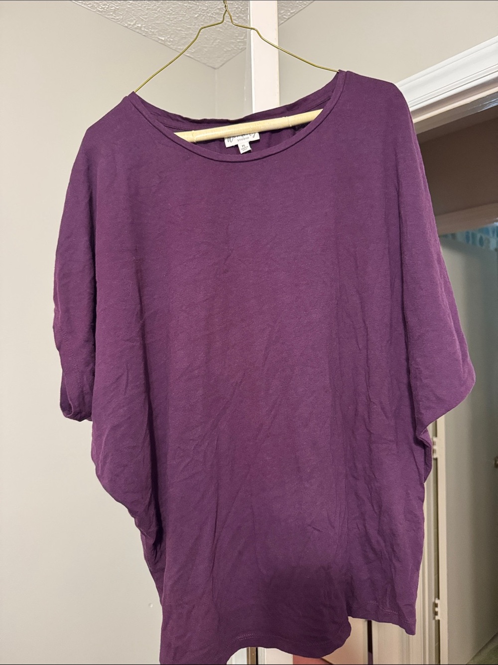 Wonderly Purple Scoop Neck Short Sleeve Top